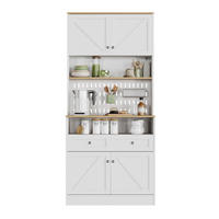 HIGHBOARD 80/40/175 cm mit 4 Türen, 2 Schubladen & offenem Mittelbereich - Weiß, Holzwerkstoff (80/175/40cm) - BEAOK