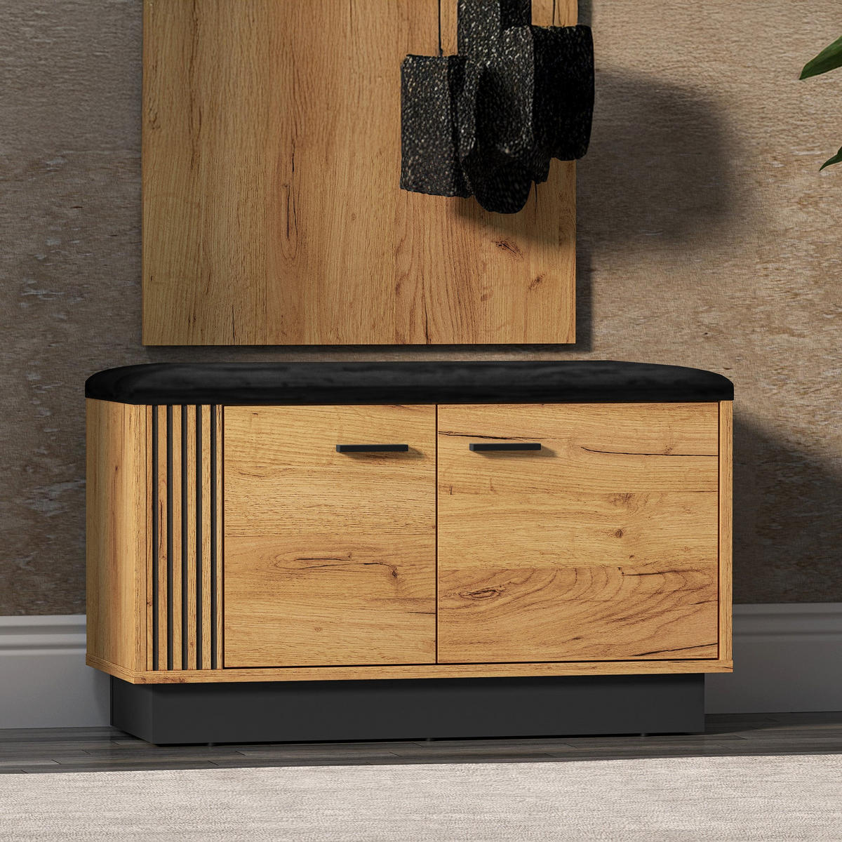SCHUHSCHRANK Vasco Eiche 80 cm - Eichefarben, Holzwerkstoff (80/49/33.3cm) - Homebook