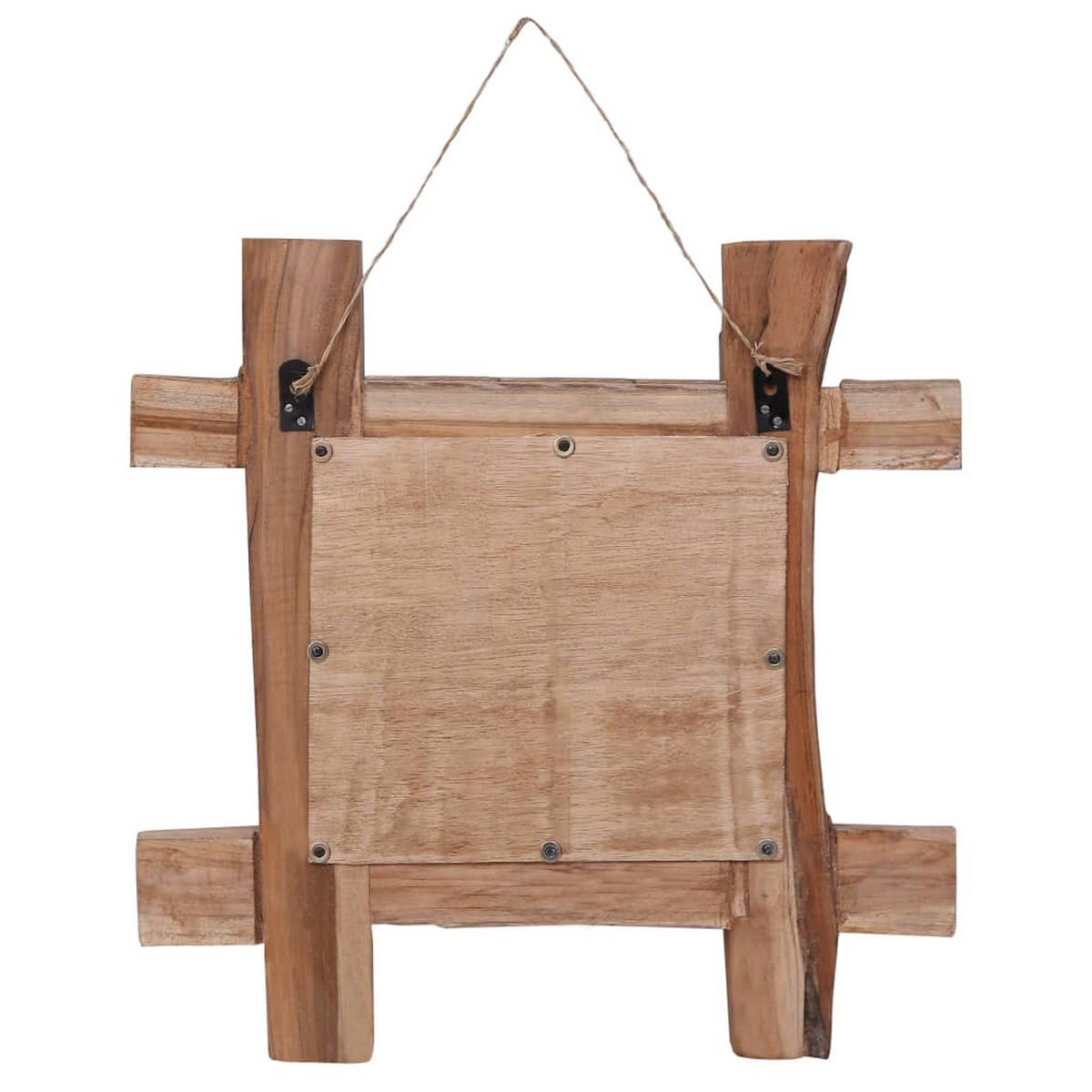 HOLZSPIEGEL Natur 50x50 cm Recyceltes Teakholz - Braun, Holz (50/50/1cm) - furnicato