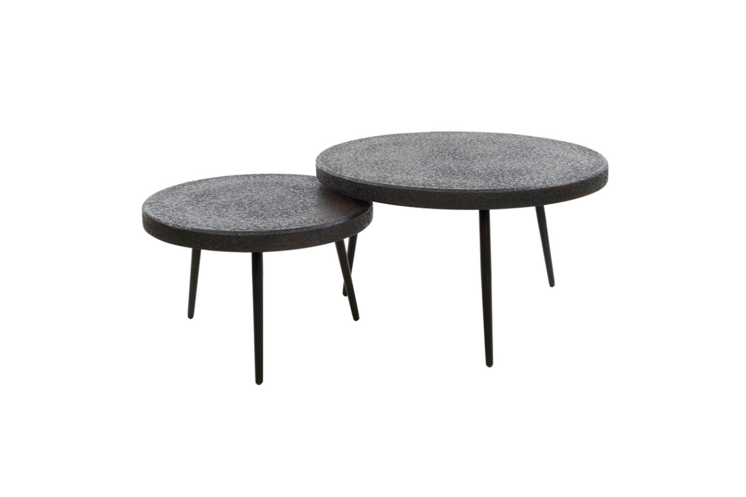 COUCHTISCH-SET ANTAS Bronze Metall - Schwarz/Bronzefarben, Metall (74/74/42cm) - KAWOLA