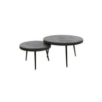 COUCHTISCH-SET ANTAS Bronze Metall - Schwarz/Bronzefarben, Metall (74/74/42cm) - KAWOLA