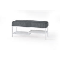 SITZBANK Mello 100 Dunkelgrau, Weiße Beine, Cordstoff Bank mit Ablage - Dunkelgrau/Weiß, Holzwerkstoff/Textil (100/45/35cm) - Bettso
