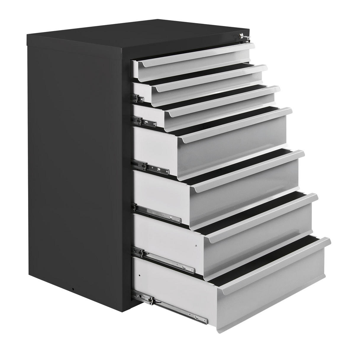 SCHUBLADENSCHRANK Kobra mit 7 Schubladen 90x70x43,5cm Anthrazitgrau/Lichtgrau - Anthrazit/Grau, Metall (70/90/44cm) - PROREGAL