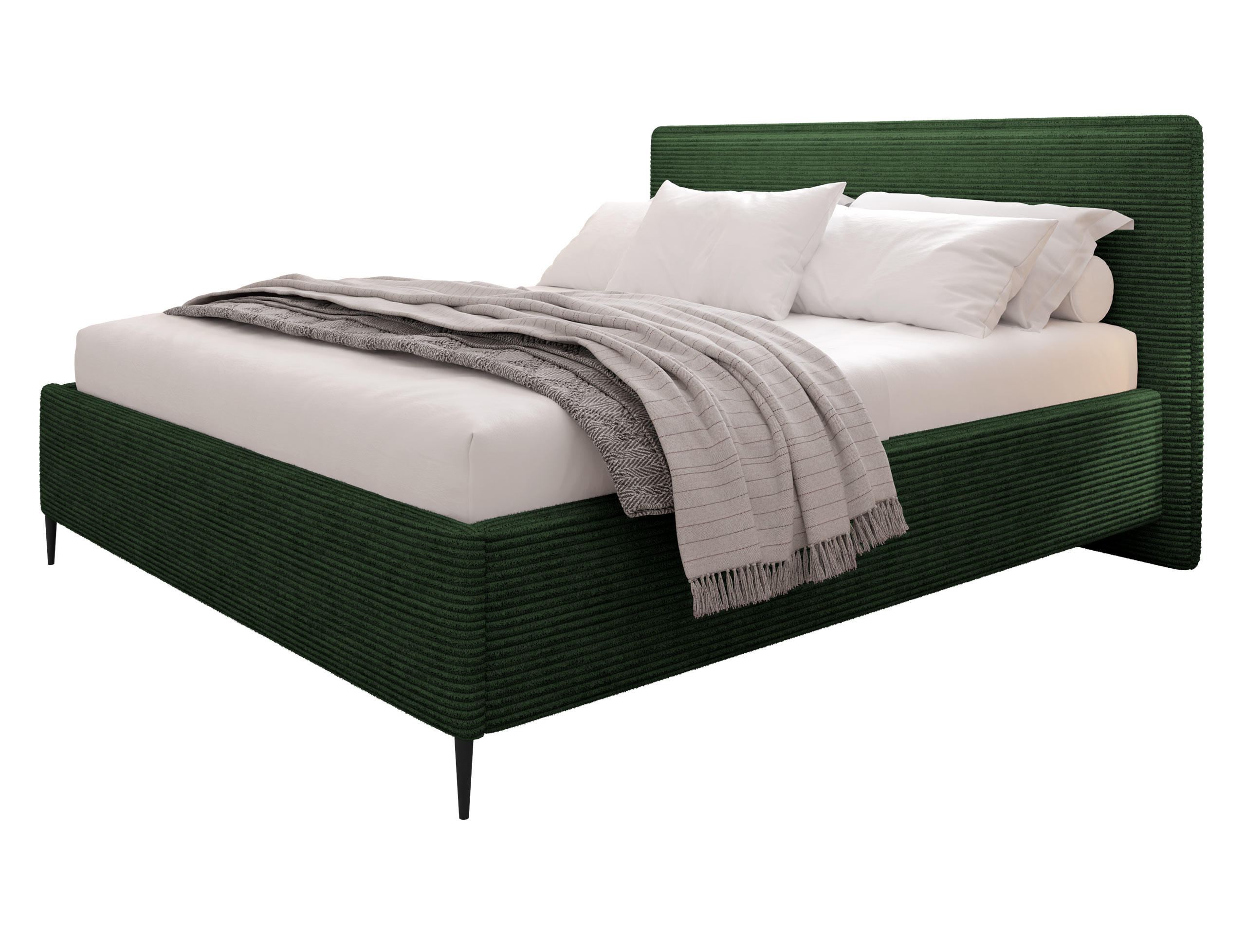POLSTERBETT Puretta - Schwarz/Grün, Holzwerkstoff/Textil (160/200cm) - MIRJAN24
