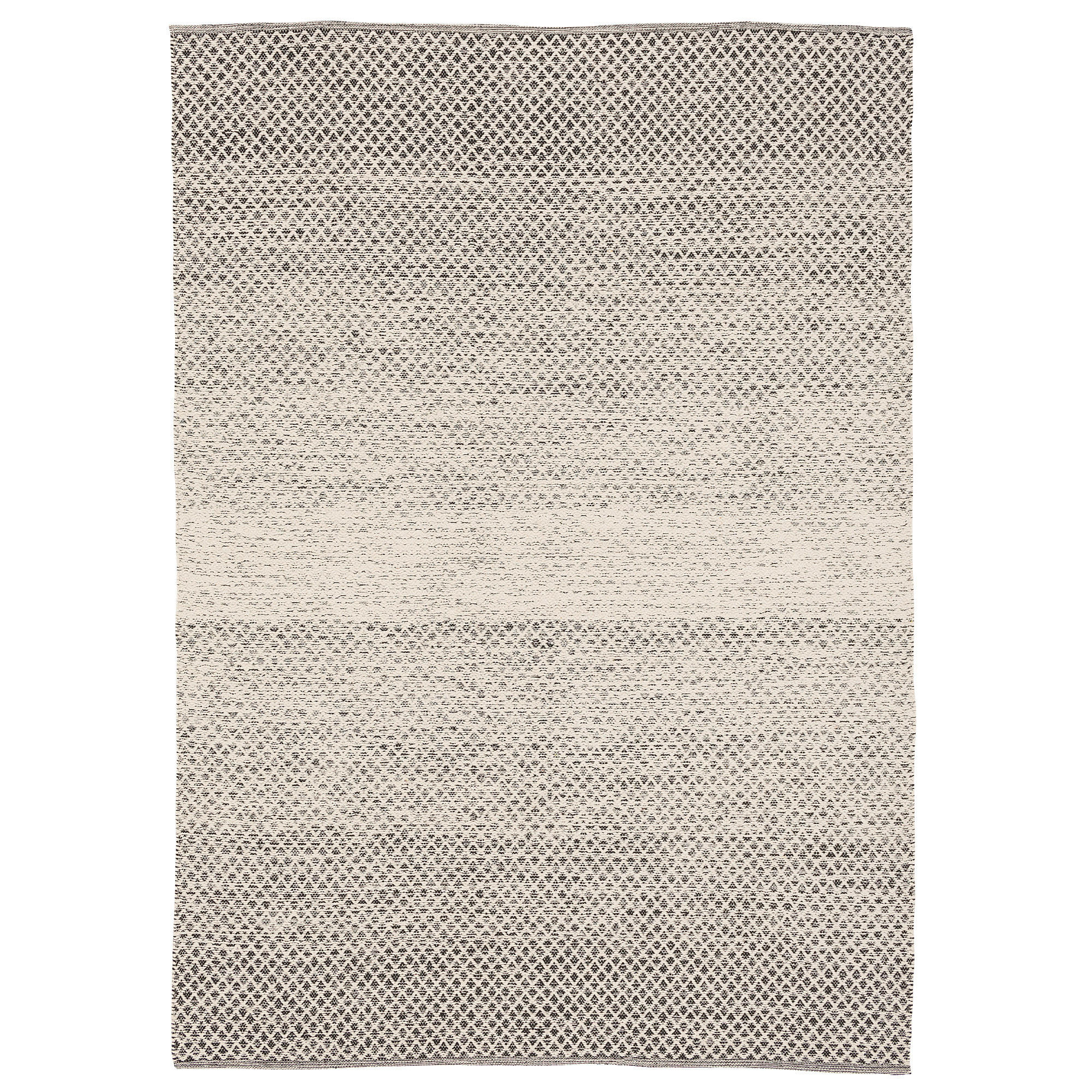 BAUMWOLLE NATUR KELIM TEPPICH SANDY MELIERT - Schwarz/Weiß, Textil (70/140cm) - Pergamon