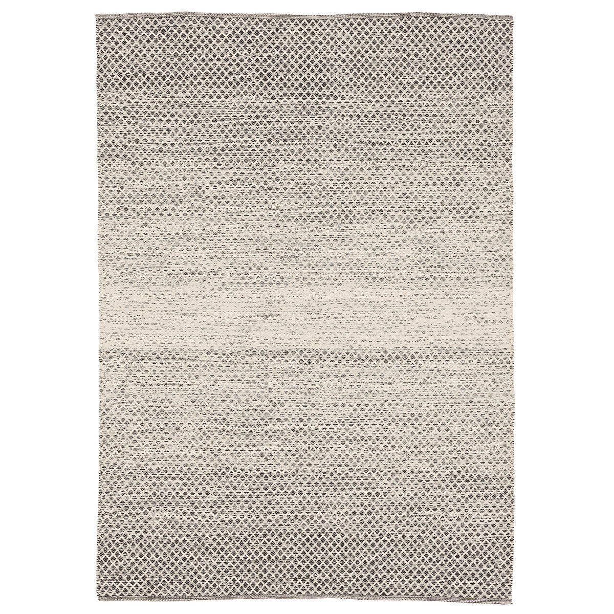 BAUMWOLLE NATUR KELIM TEPPICH SANDY MELIERT - Schwarz/Weiß, Textil (70/140cm) - Pergamon