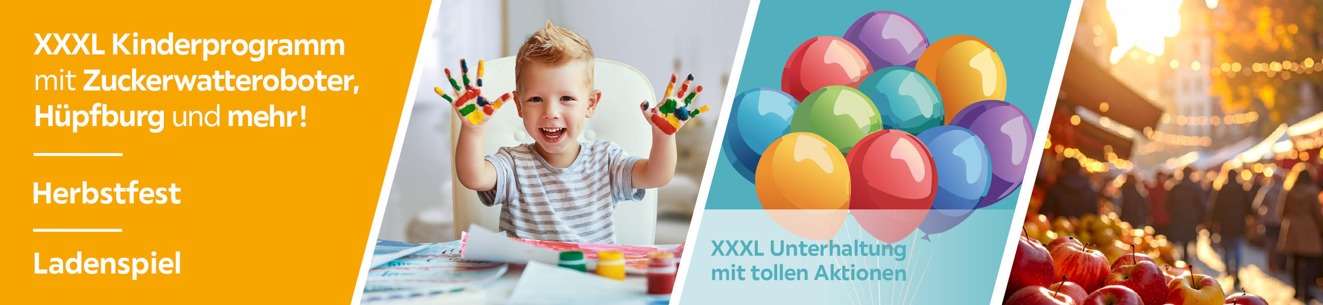 XXXL Kinderprogramm mit Zuckerwatteroboter, Hüpfburg und mehr! - Herbstfest - Ladenspiel - XXXL Unterhaltung mit tollen Aktionen.