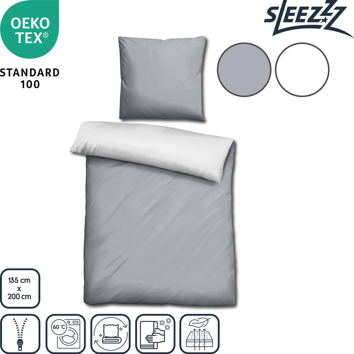 BETTWÄSCHE Smart 135x200 cm - Weiß, Textil (135/200cm) - Sleezzz