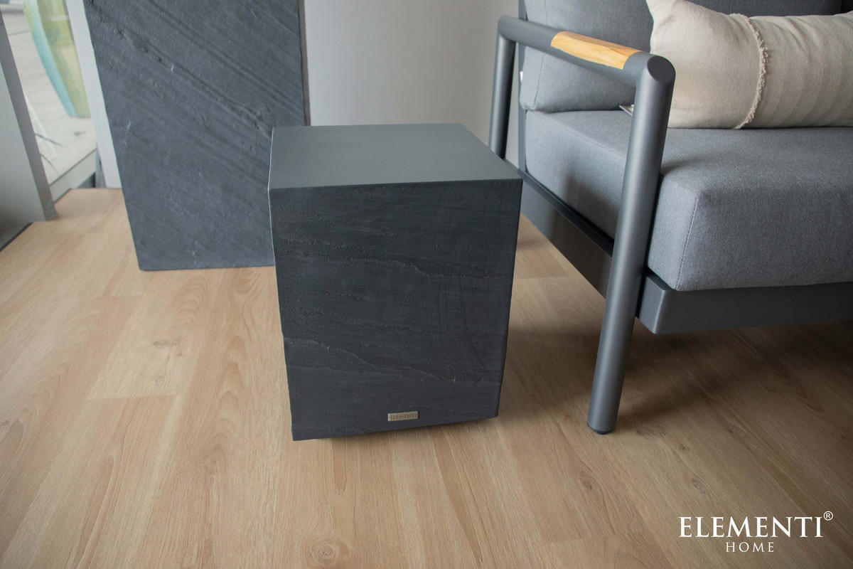 BEISTELLTISCH COLORADO aus GF-Beton, Wetterbeständig, 35x35x46 cm - Dunkelgrau, Naturmaterialien (35/35/46cm) - Elementi