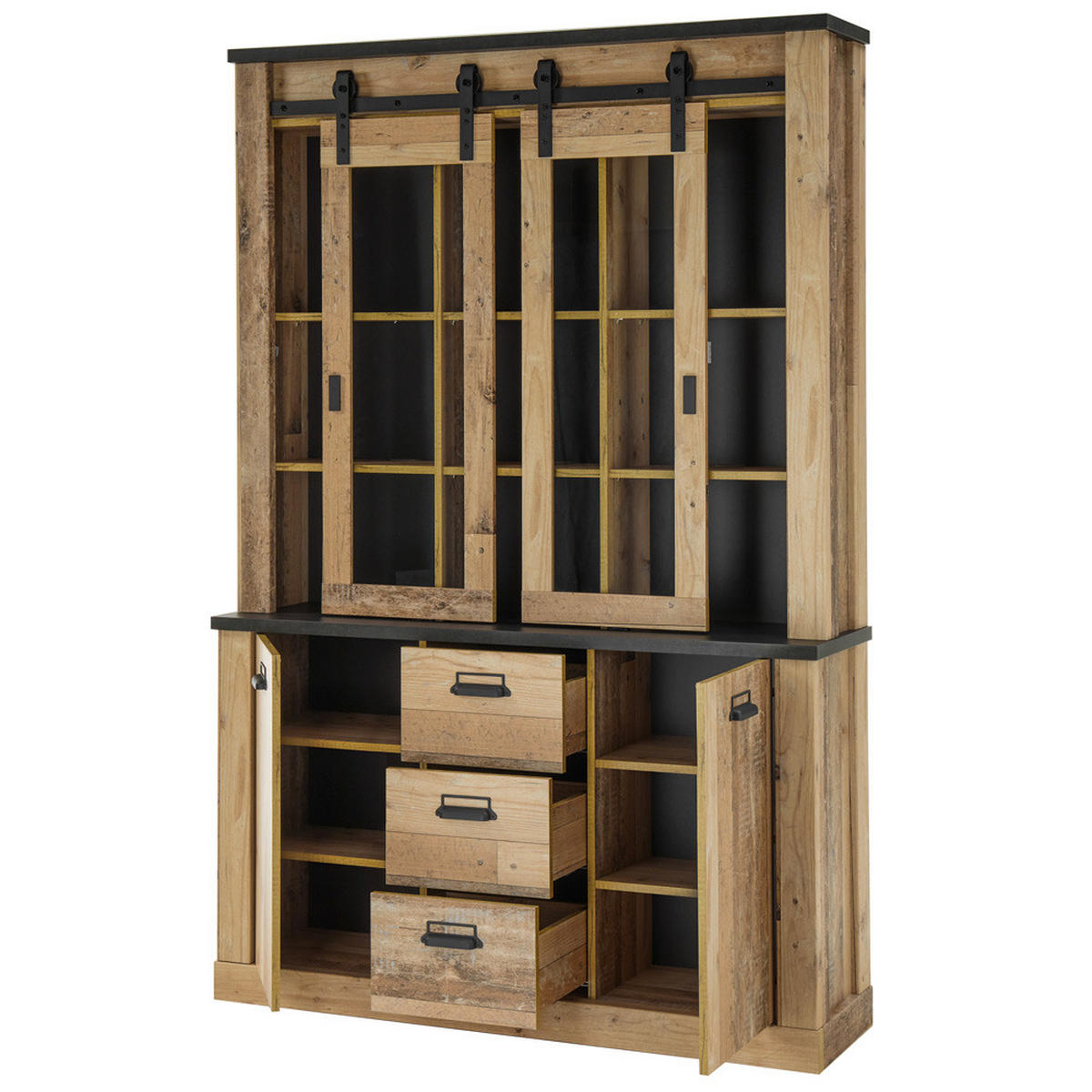 BUFFET Shelton-61 - Braun, Holzwerkstoff (133/201/38cm) - Lomado