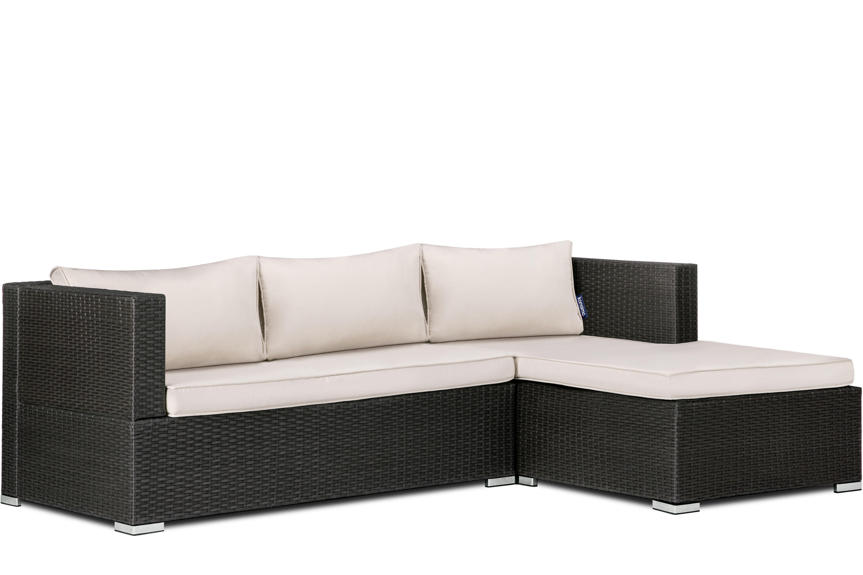 GARTENMÖBEL-SET NAPUS Eckpuff rechts/links, braun - Braun, Kunststoff (143/63/205cm) - KONSIMO®