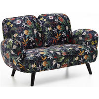 SOFA Ben Samt Blumenmuster - Multicolor, Textil (140/83/87cm) - ATLANTIC home collection