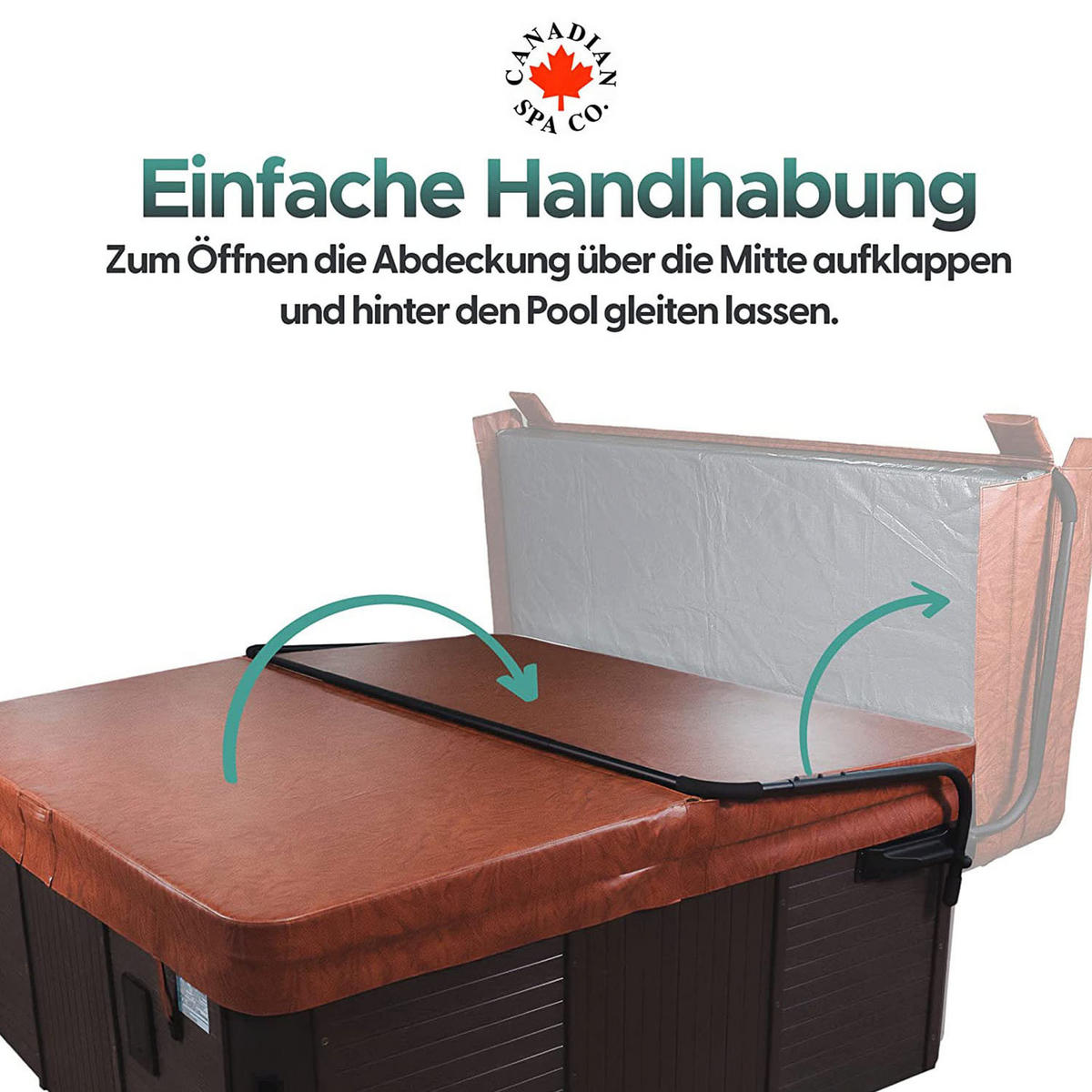 WHIRLPOOL ABDECKHILFE Abdeckhilfe randbefest, - Braun, Metall (240/60/30cm) - Canadian Spa Company