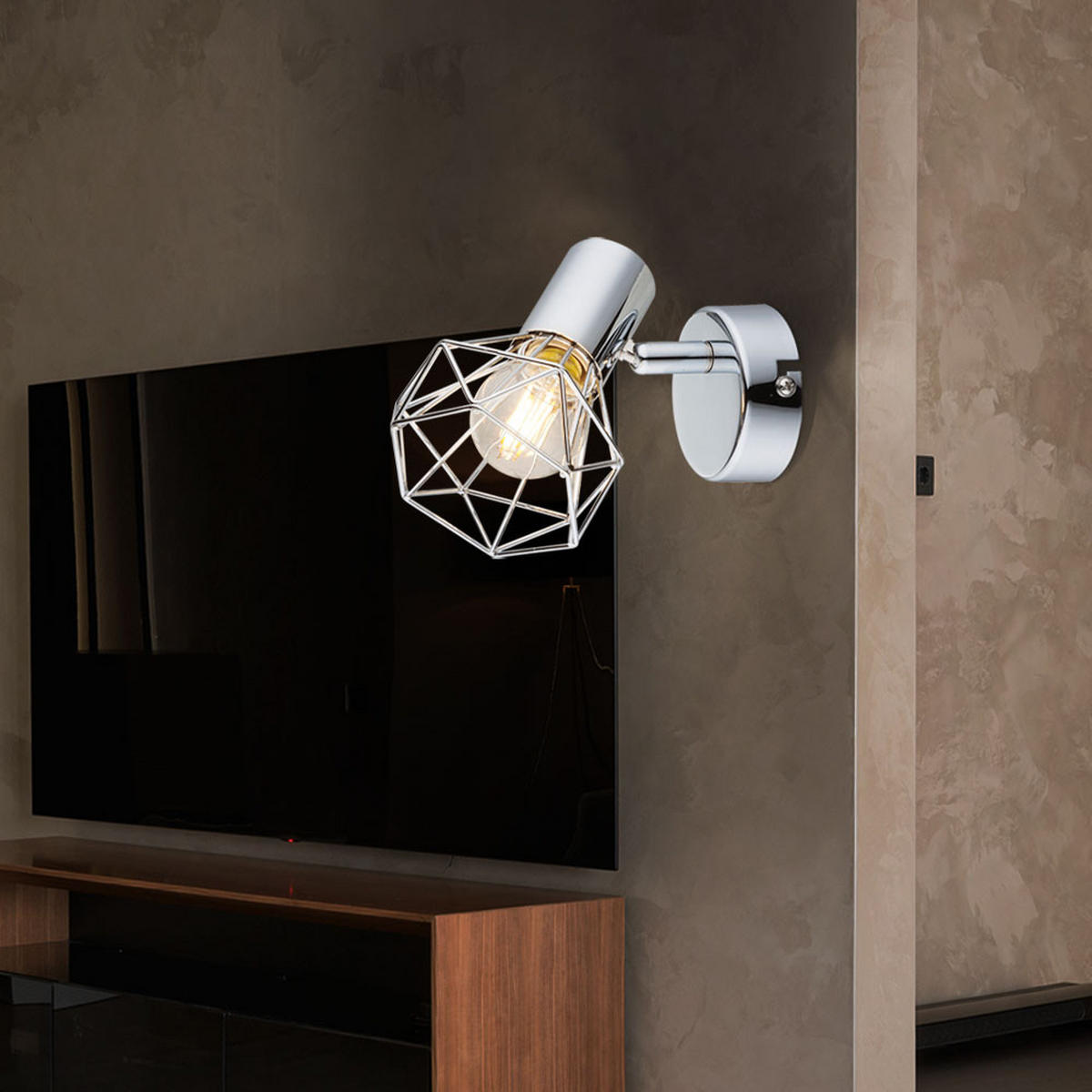 WANDLEUCHTE Metall silber beweglicher Spot - Silberfarben, Metall (10/13/15cm) - Globo Lighting