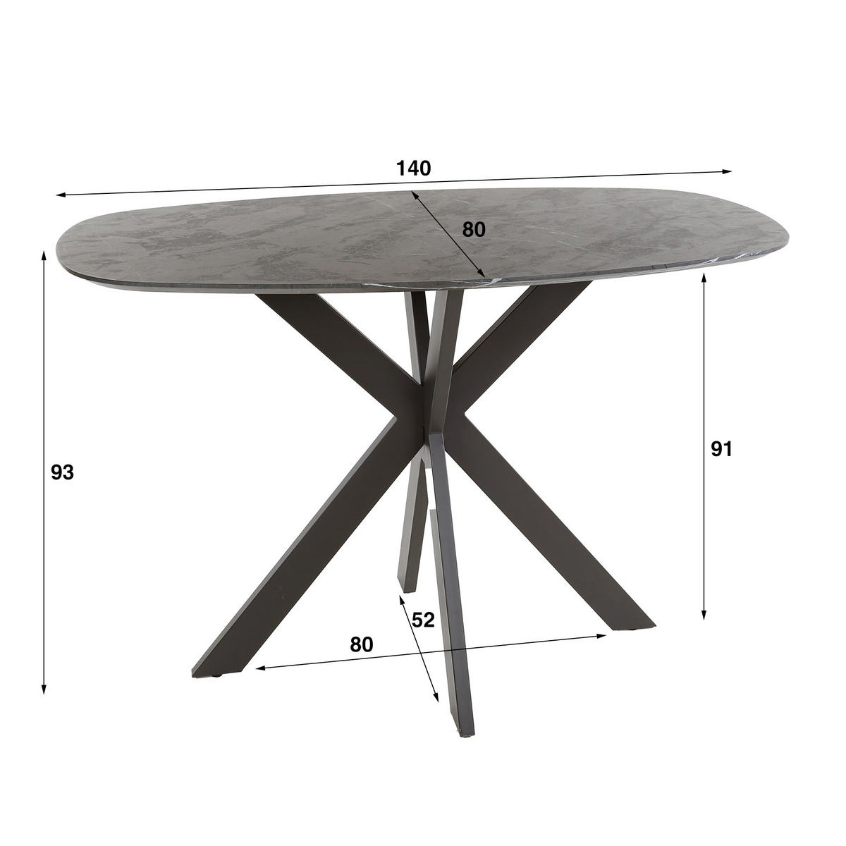 BARTISCH Deen Schwarz 80/140/ 93 cm - Schwarz, Holz (140/93/80cm) - Hoyz Collection