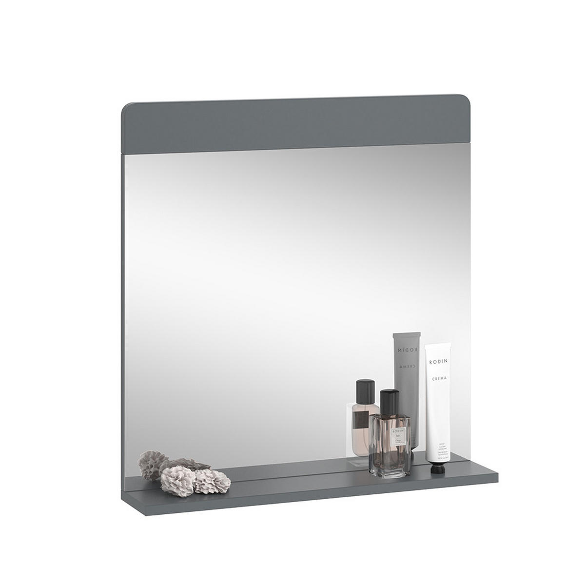 BADEZIMMERSPIEGEL Izan Grau 60 x 62 cm - Grau, Glas (60/62/12cm) - Vicco
