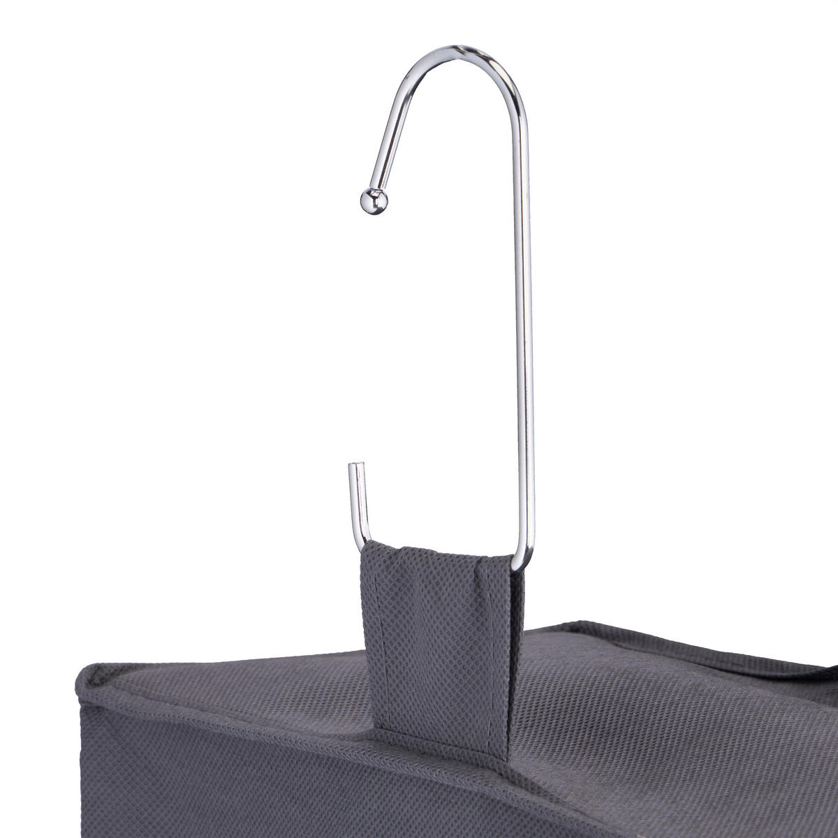 ZÁVESNÝ regál do skrine - sivá, kompozitné drevo/textil (30cm) - Relaxdays