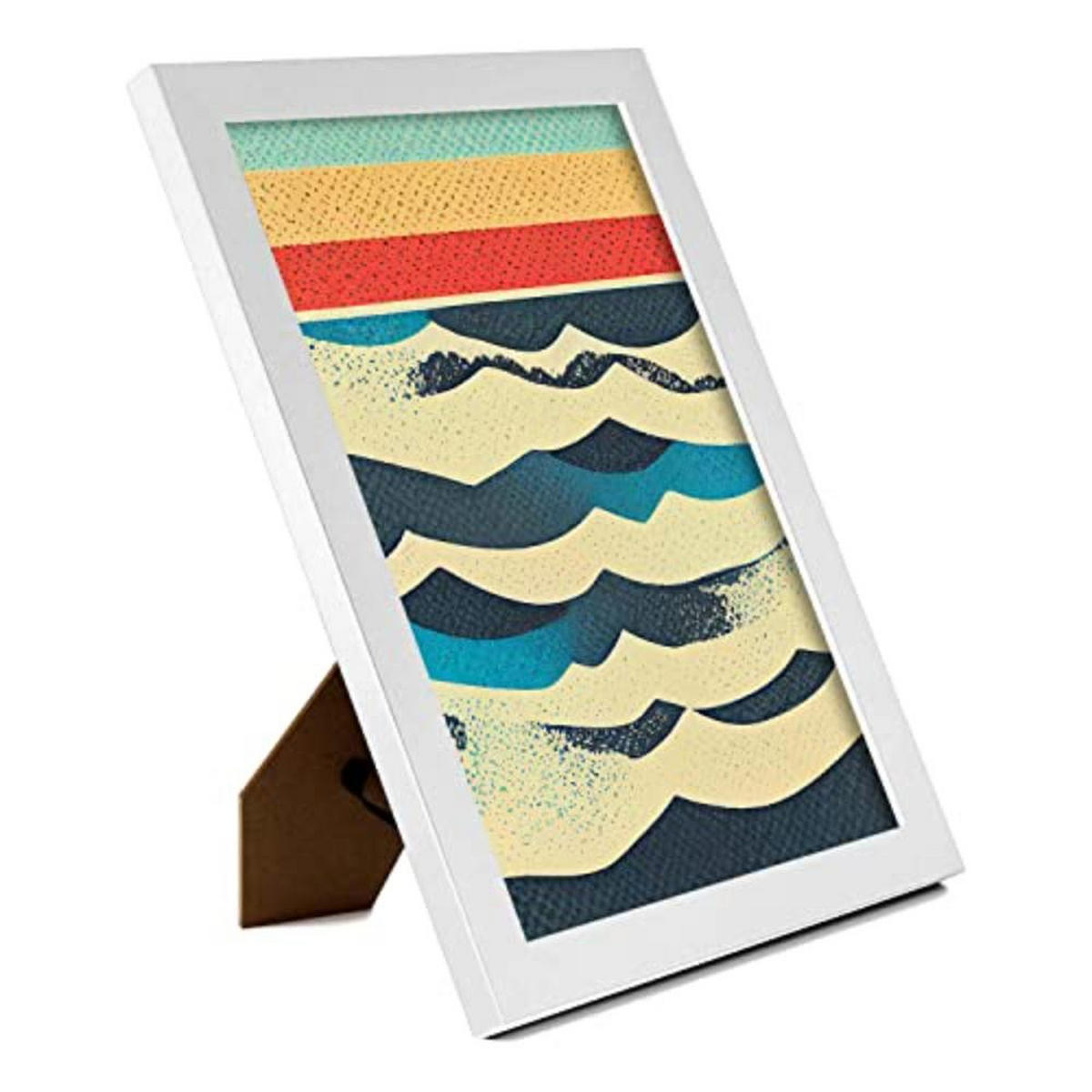 POSTER Set mit 4 Meer Abstrakt Moderne Galaxien A4 Weißer Rahmen - Weiß, Papier (29.7/3cm) - Nacnic