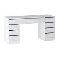 SCHREIBTISCH mit 9 Schubladen – Weiß Glänzend - JENEMI - Weiß, Holz (152.3/53.6/76cm) - Vente-Unique