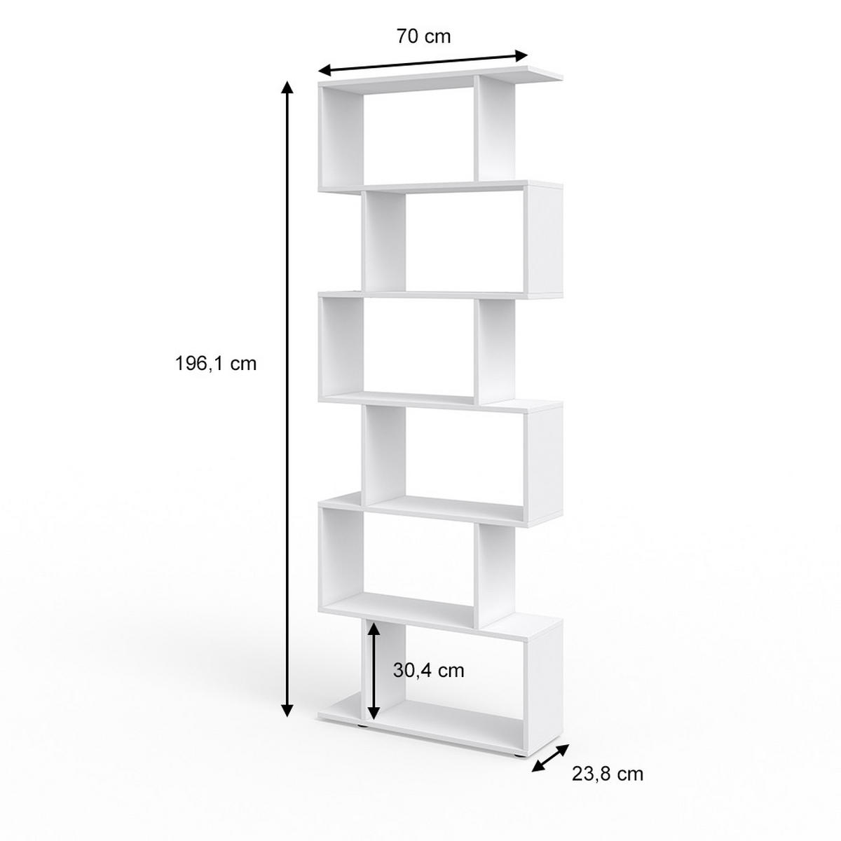 RAUMTEILER Levio Weiß 70 x 192.2 cm - Weiß, Holzwerkstoff (70/192.2/23.8cm) - Vicco