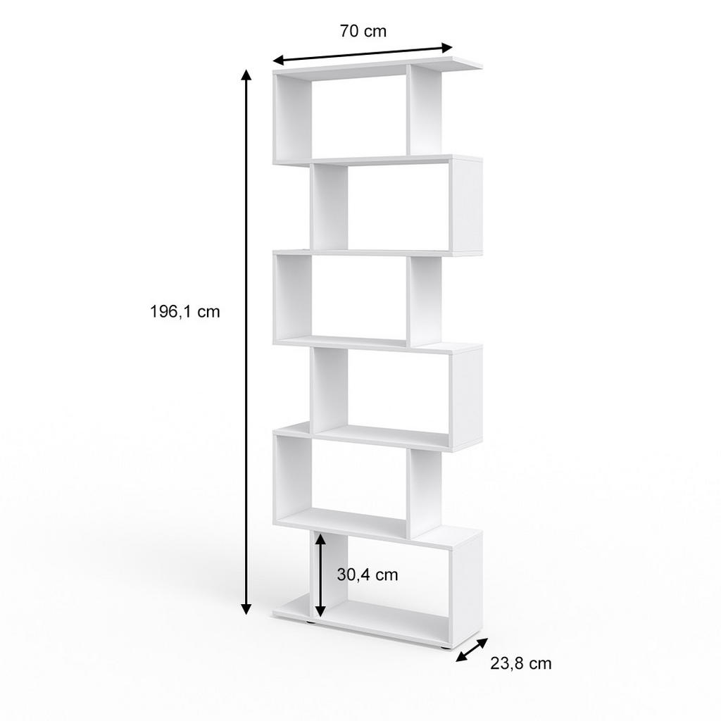 Thumbnail - Vicco Raumteiler, Weiß, Holzwerkstoff, 12 Fächer, Rechteckig, 70x192.2x23.8 cm, Wohnzimmer, Raumteiler & Paravents, Raum...