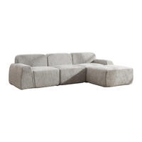 ECKSOFA 269.5/182.5/73 cm Grau mit beweglicher Fußhocker - Grau, Textil (182.5/269.5cm) - Oxeza