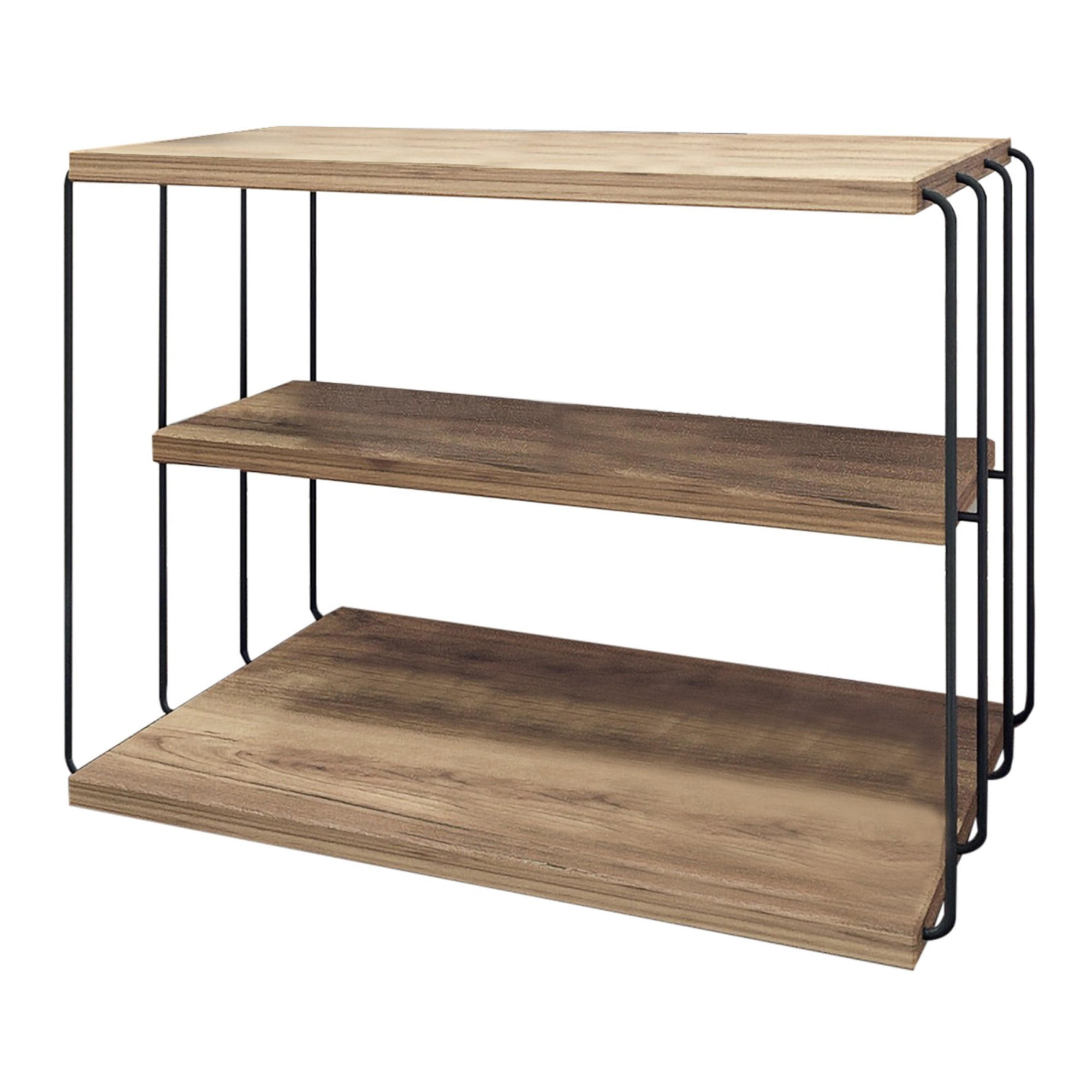 BEISTELLTISCH Åtvidaberg - Schwarz/Braun, Holzwerkstoff/Metall (40/50/33cm) - [en.casa]