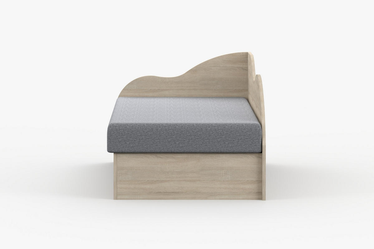 JUGENDBETT MIKI 90/200 cm in Eiche Sonoma/Grau - Eichefarben/Grau, Holzwerkstoff (90/200cm) - Deine Möbel 24