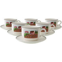 CAPPUCCINOTASSEN MIT UNTERTASSEN Design Naif bunt 330 ml 6er Set - Multicolor, Keramik (16.8/9.3/16.8cm) - Villeroy & Boch