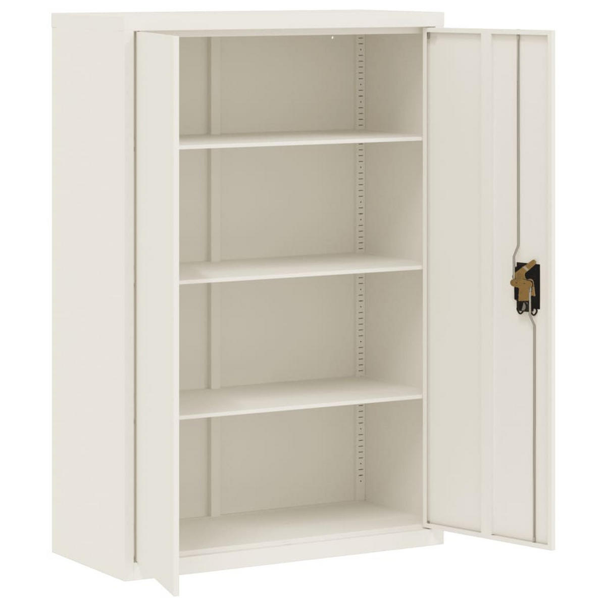AKTENSCHRANK Weiß 90/40/140 Cm Stahl - Weiß, Metall (90/140/40cm) - vidaXL