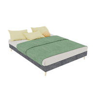 POSTEĽ 140/200 cm sivá z látky a kovu s pevnou konštrukciou v modernom štýle - sivá, textil (140/200cm) - OKWISH