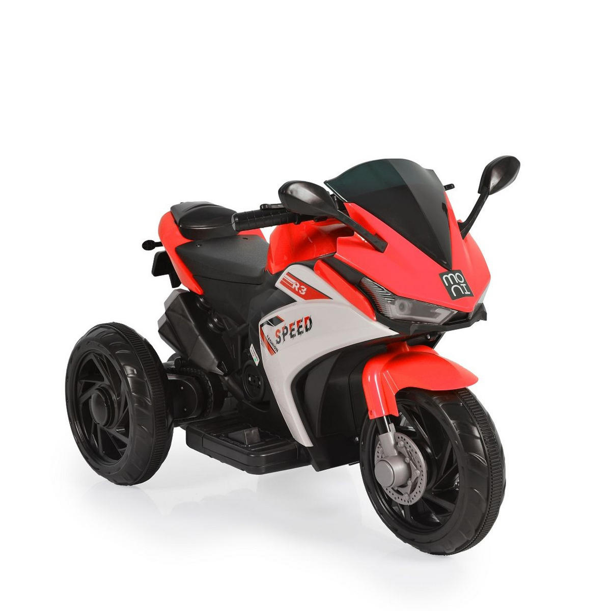 ELEKTROMOTORRAD Hurricane rot drei Räder, Musikfunktion, Rückwärtsgang - Rot, Kunststoff (82/45/55cm) - Moni