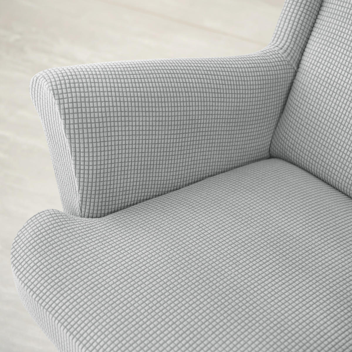 OHRENSESSEL ÜBERZUG Einfarbig Jacquard 2-Teilig - Hellgrau, Textil (85/90cm) - Kaket