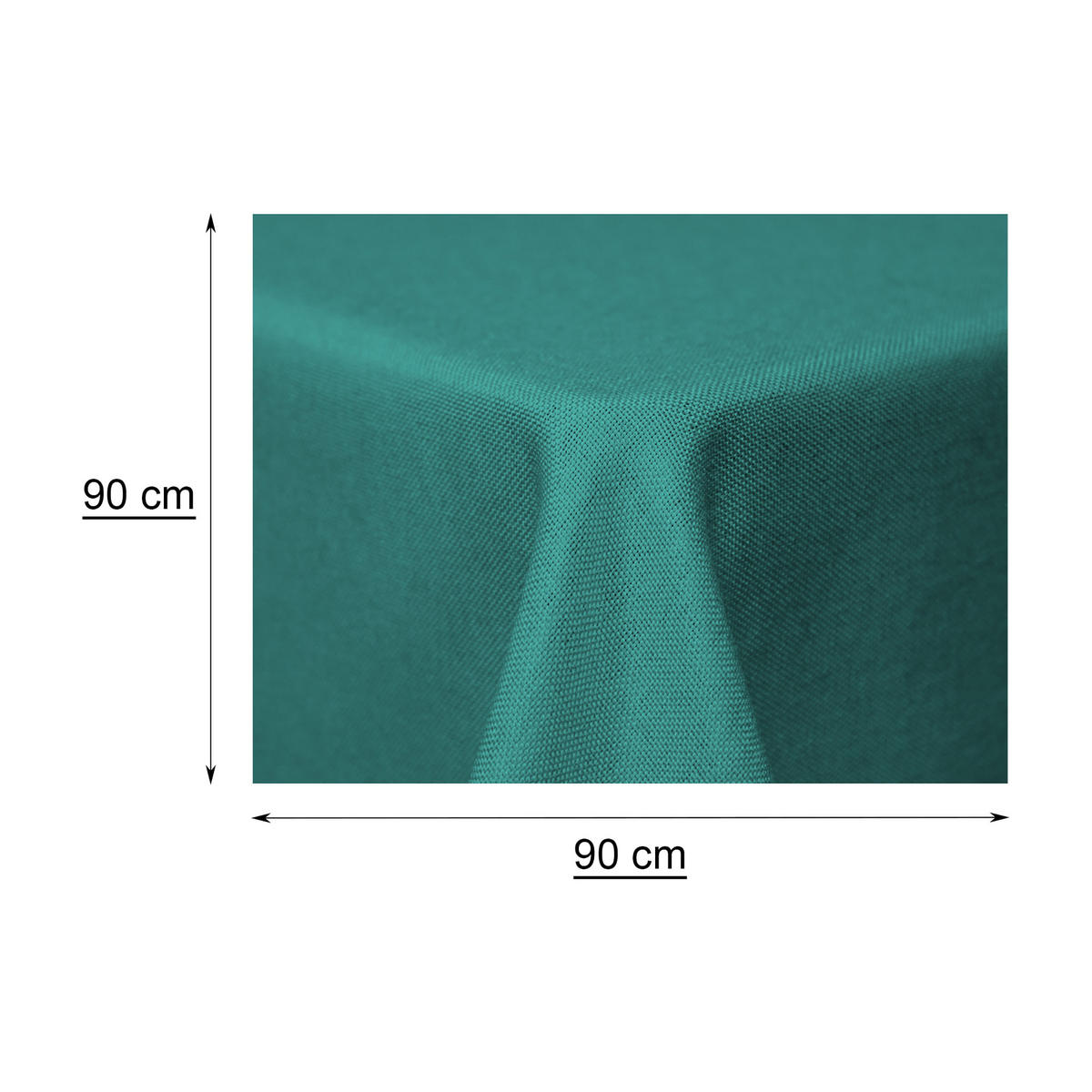TISCHDECKE Leinenoptik 90/90 cm eckig petrol - Petrol, Kunststoff (90/90cm) - TiborTex