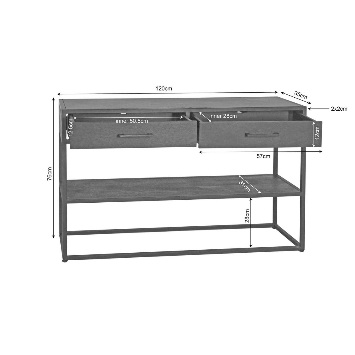 BEISTELLTISCH Denver Braun 35/120/76 cm - Braun, Holz (35/120/76cm) - Starfurn
