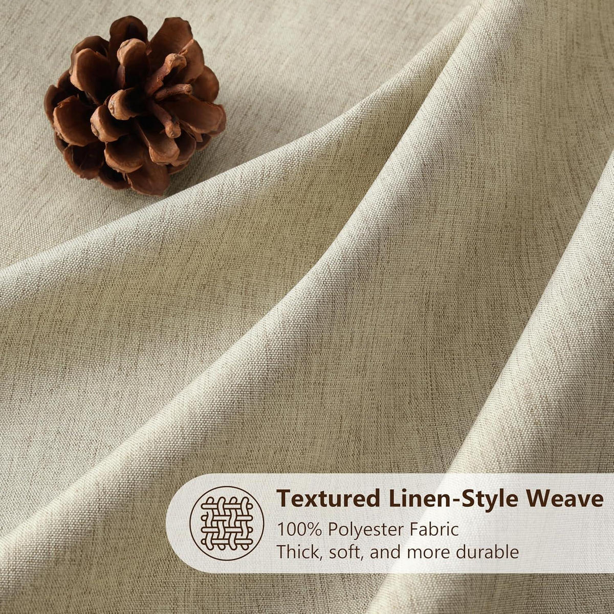 DUSCHVORHANG Leinen Taupe 152 x 214 cm - Beige, Textil (152/214cm)
