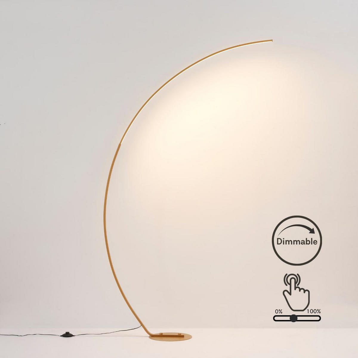 STEHLEUCHTE Thalia, Gold / Messing, 184cm - Goldfarben, Metall (184/118/184cm) - KOSILUM