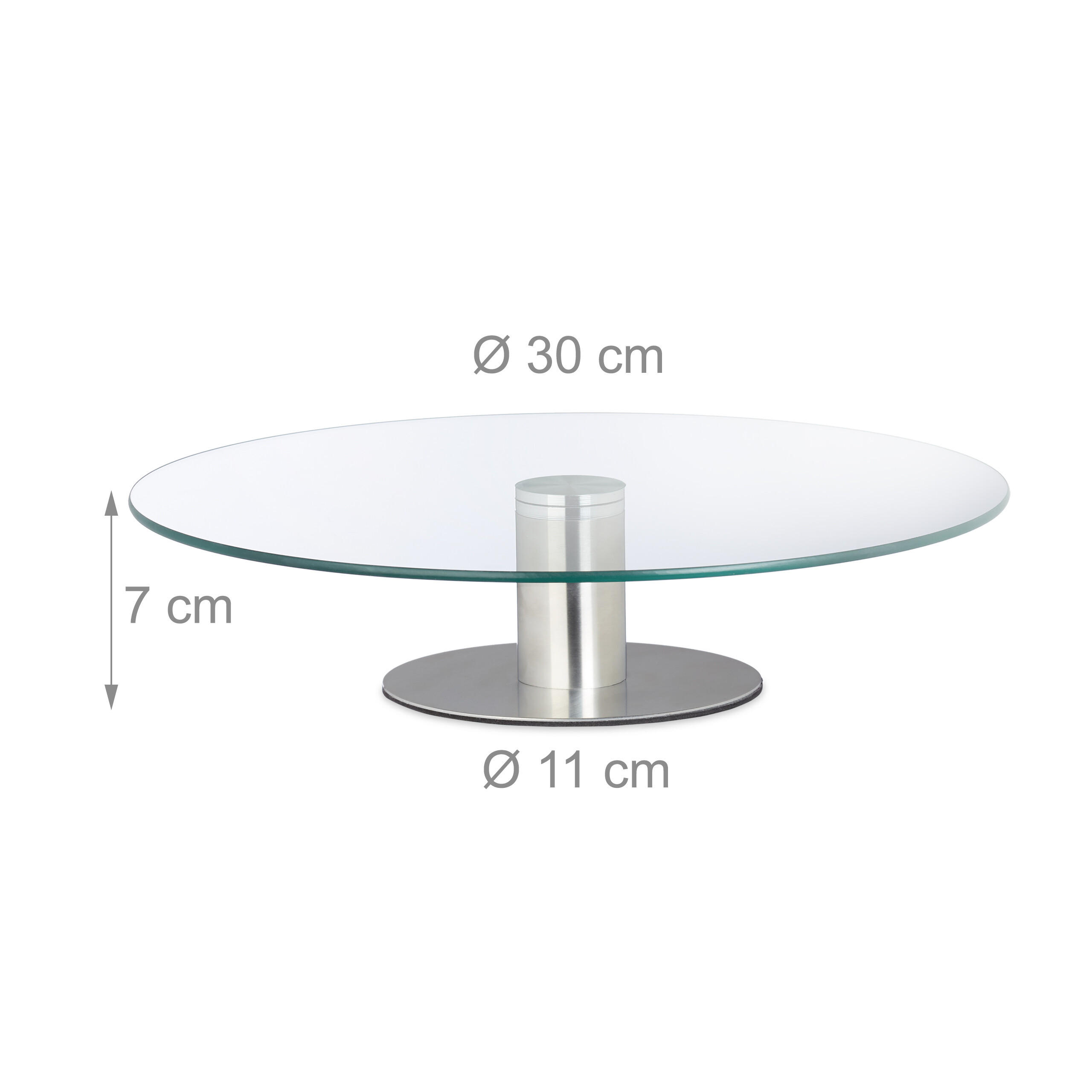 Thumbnail - Relaxdays 2Xtortenplatte, Transparent, Glas, Metall, 30x7x30 cm, Tischkultur & Servieren, Servierplatten