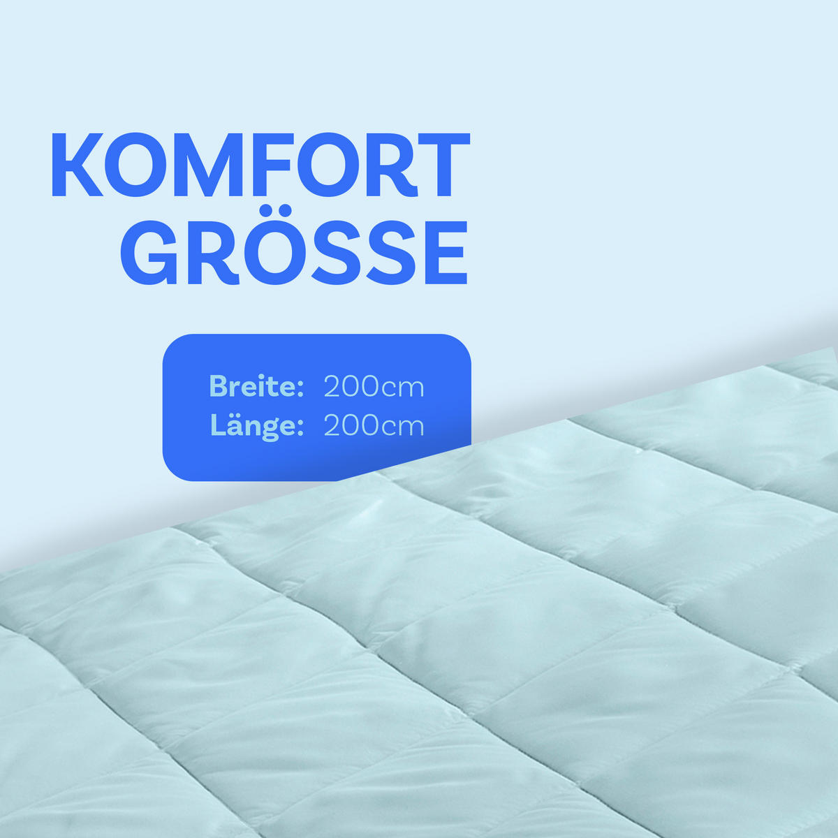 BETTDECKE leichte Sommerbettdecke - Helblau - 200 x 200 cm - ohne Bezug nutzbar - Hellblau, Textil (200/200cm) - Bestlivings