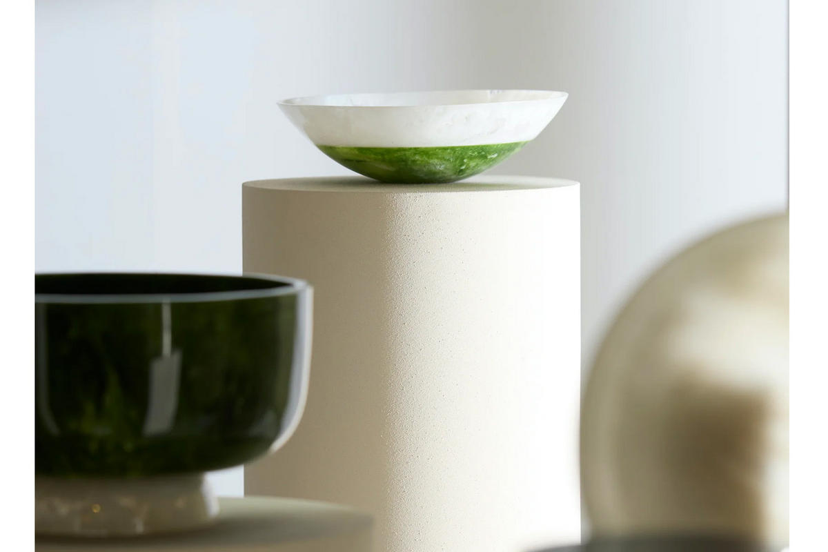 DEKOSCHALE BINANGA Ø26x7,5 cm, Kunststoff, Grün - Grün, Kunststoff (26/7.5cm) - Light & Living