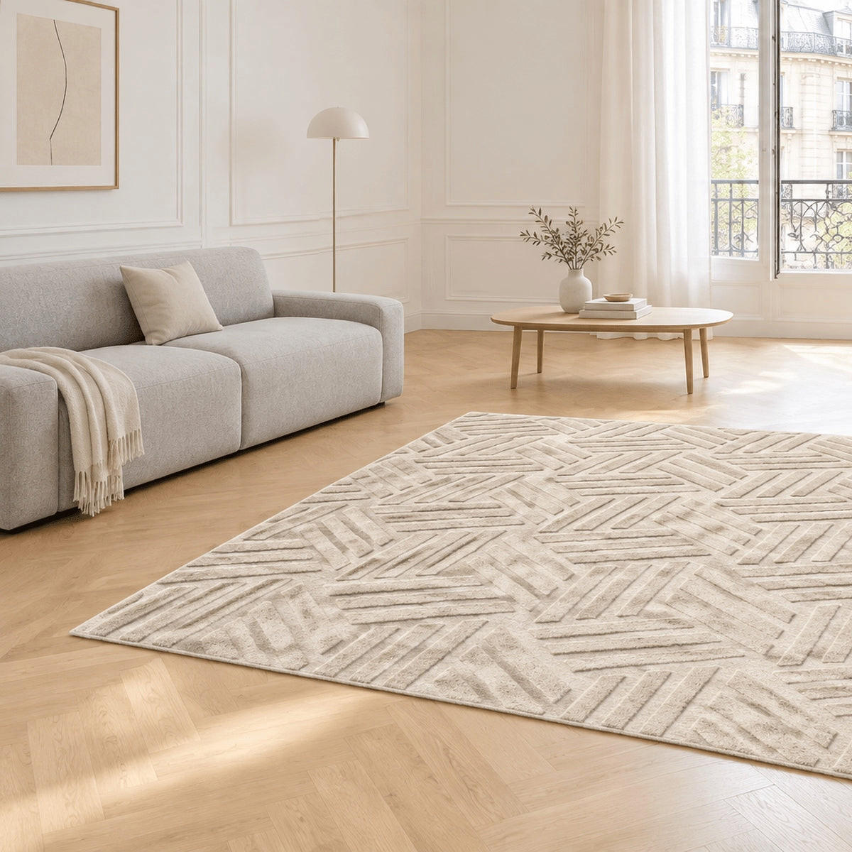 TEPPICH handgefertigt Natur beige - Beige, Naturmaterialien (120/170cm) - AFK Living