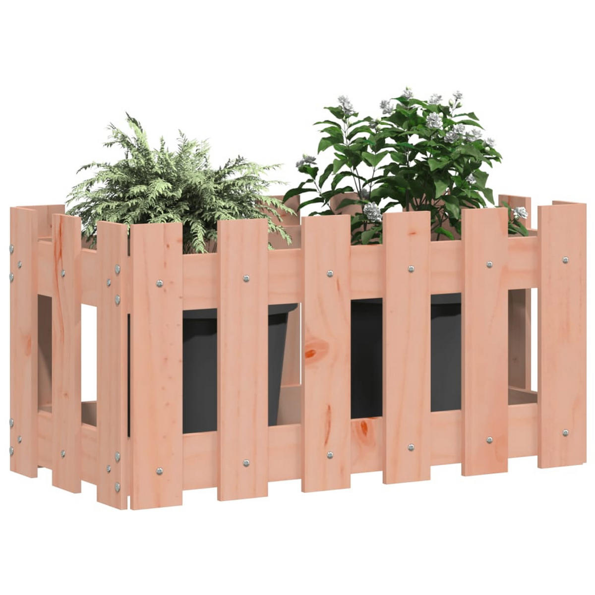 PFLANZKÜBEL Lattenzaun-Design 60x30x30 cm Massivholz Douglasie - Rotbraun, Holz (60/30/30cm)