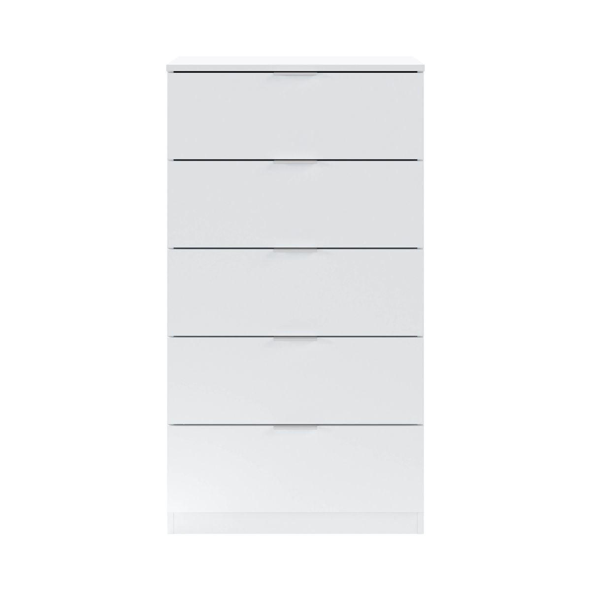 KOMMODE 5 Schubladen Kommoden - L60 cm - Weiß, Holzwerkstoff (40/110/60cm) - Calicosy