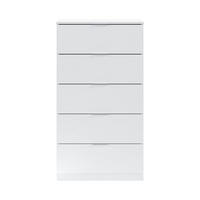 KOMMODE 5 Schubladen Kommoden - L60 cm - Weiß, Holzwerkstoff (40/110/60cm) - Calicosy