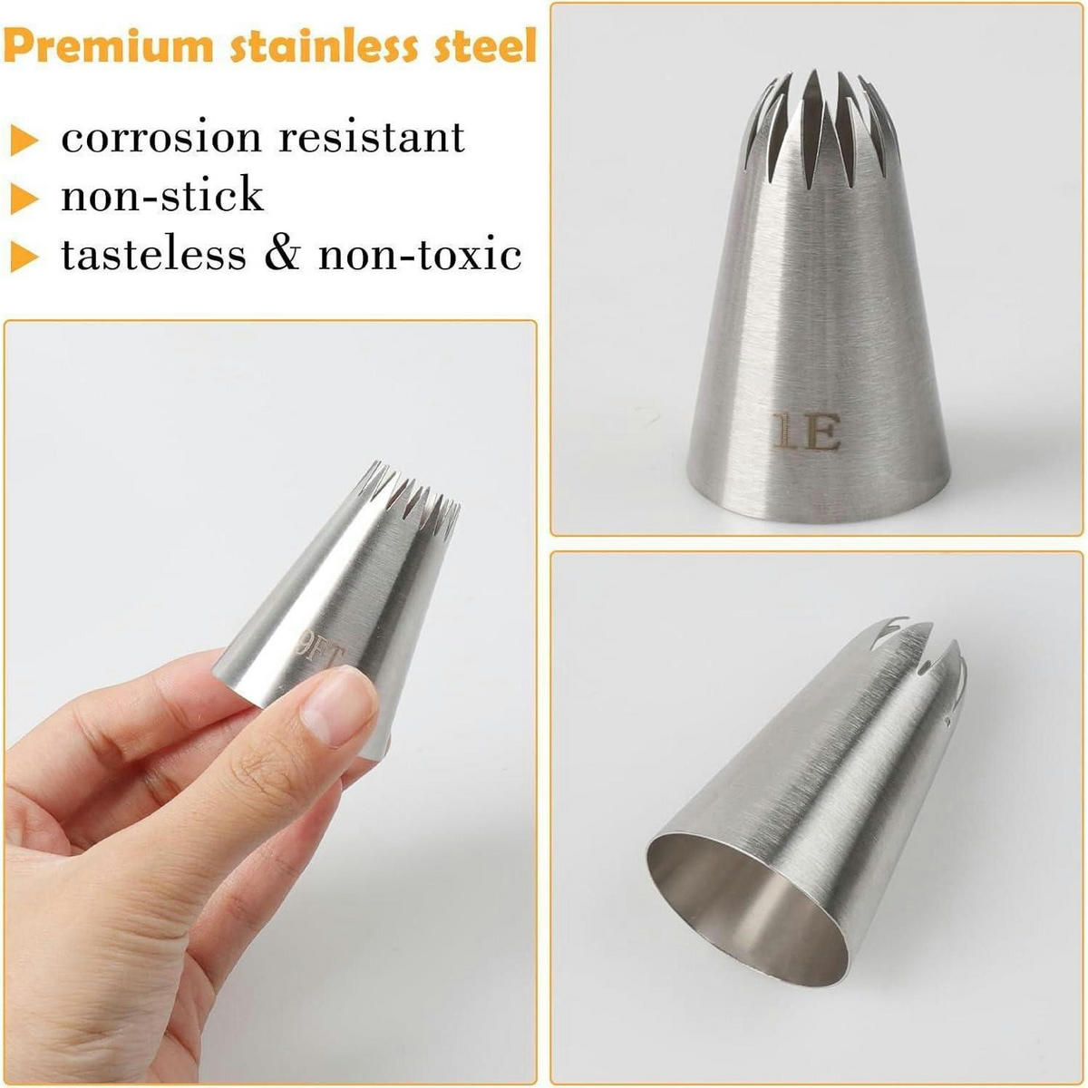 SPRITZTÜLLEN Set 5 Stück Edelstahl - Silberfarben, Metall (3/1.7/5cm)