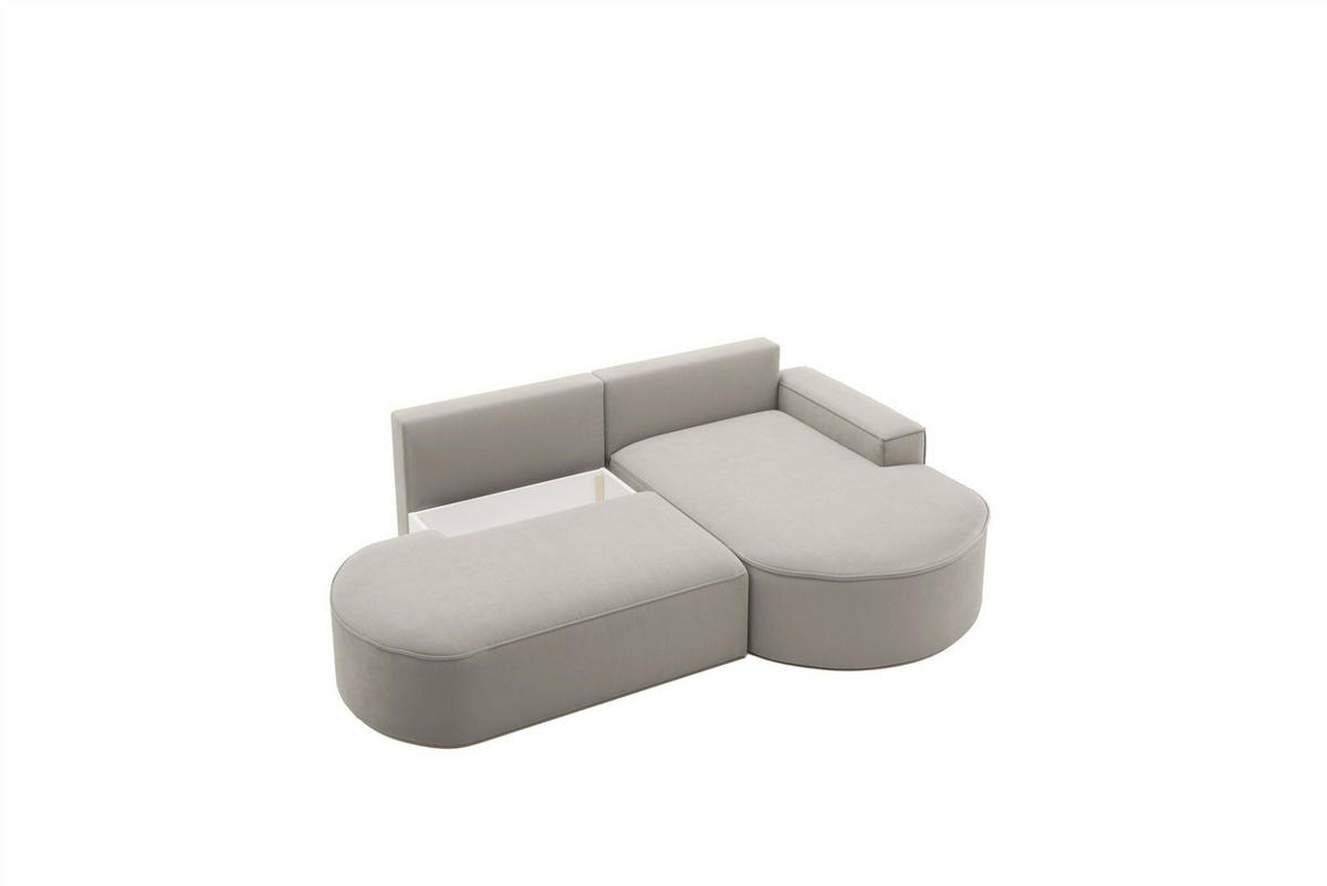 ECKSOFA Girona Mit Schlaffunktion - Beige, Holzwerkstoff/Textil (278/179cm) - Fun Möbel