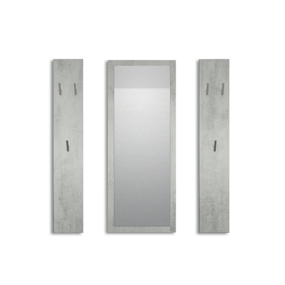 GARDEROBE Spot Beton Oxid Optik - Hellgrau, Holzwerkstoff (120/140/2cm) - Vladon