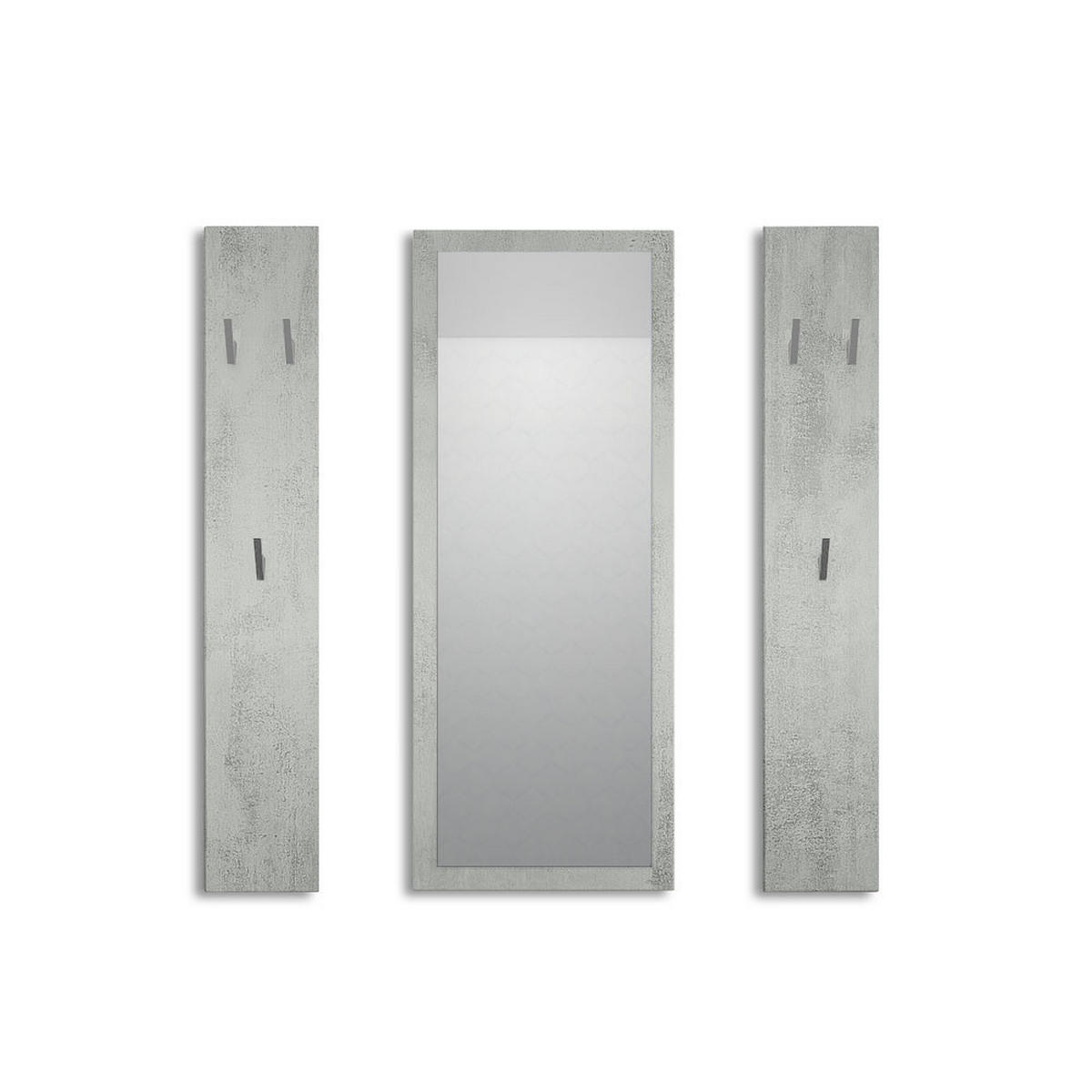 GARDEROBE Spot Beton Oxid Optik - Hellgrau, Holzwerkstoff (120/140/2cm) - Vladon