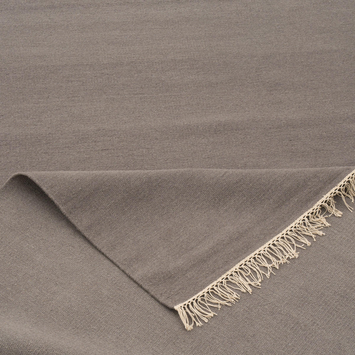WOLLE NATUR TEPPICH KELIM MILA - Anthrazit, Textil (120/180cm) - Pergamon