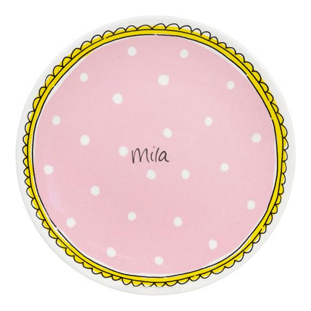TELLER Punkt in Rosa - 18cm - Multicolor, Keramik (18/18/2cm) - Blond Amsterdam